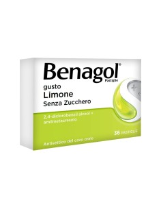 Benagol Antisettico Per Bocca e Gola Limone Senza Zucchero 36 Pastiglie